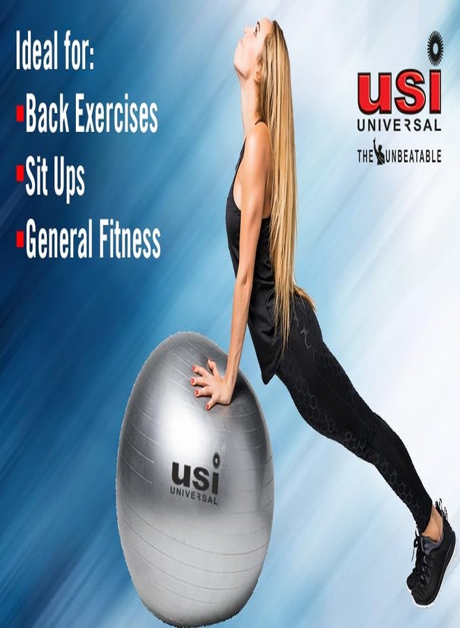 USI UNIVERSAL كرة تمارين رياضية عالمية من يو إس آي، كرة يوغا 85 سم لتمارين التوازن، كرة ولادة للحوامل، كرة توازن سويسرية مضادة للانفجار مناسبة للصالات الرياضية والمكاتب والعلاج الطبيعي والبيلاتس مع مضخة - Image 2
