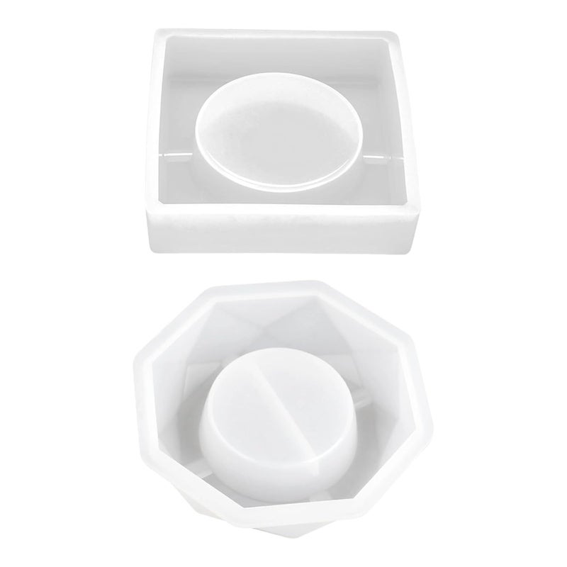 2 Pcs Silicone Craft Mold for Ashtray, Assorted Resin Casting Mold, Epoxy Mold for DIY - Image 1