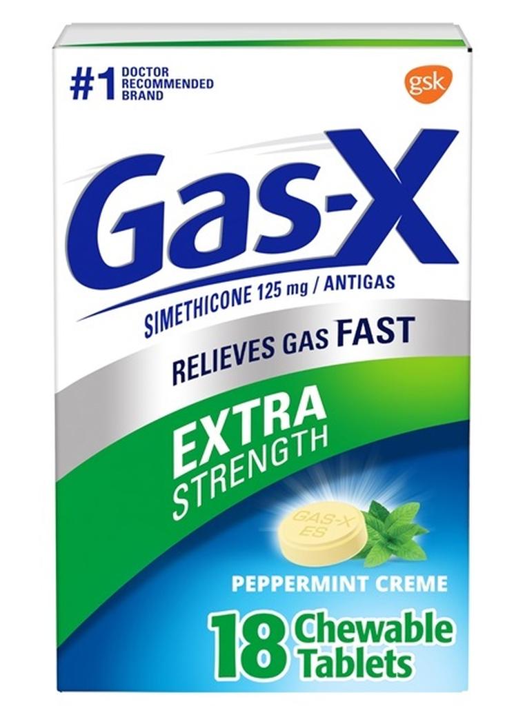 Gas-X Extra Strength Chewable Gas Relief Tablets with Simethicone 125 mg, Peppermint Creme - 18 Count - Image 1
