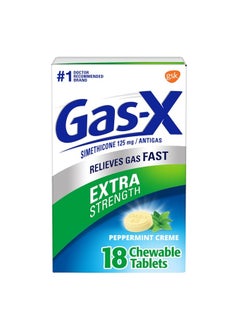 Gas-X Extra Strength Chewable Gas Relief Tablets with Simethicone 125 mg, Peppermint Creme - 18 Count  - Image 1