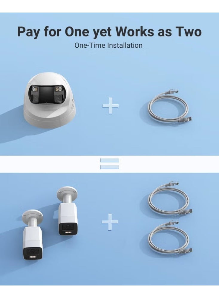Network Camera Dome Turret Camera 6 MP ColorVu Optics 2.8 mm Wide Angle Lens 180° with Integrated Bi-Directional Audio - Image 5