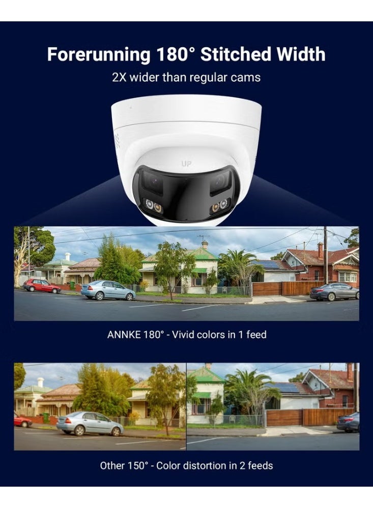 Network Camera Dome Turret Camera 6 MP ColorVu Optics 2.8 mm Wide Angle Lens 180° with Integrated Bi-Directional Audio - Image 4