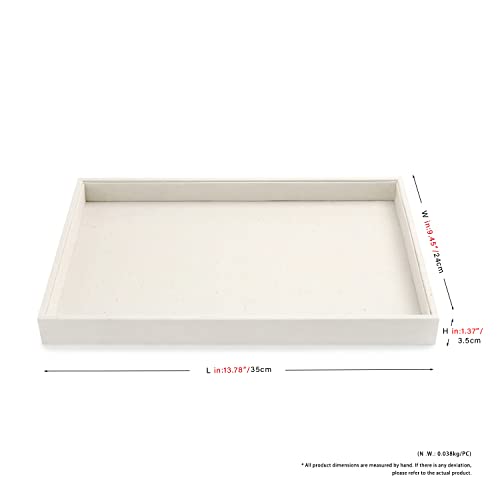 Oirlv linen Jewelry Display Trays Stackable Necklace Bracelet Ring Showcase Display Empty Plate(Pack of 1) - Image 5