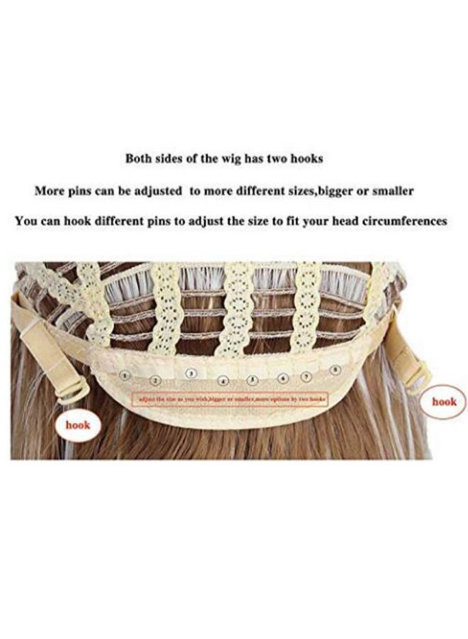 Loquat Long Straight Harajuku Anime Wig Cosplay Headgear Orange - Image 2