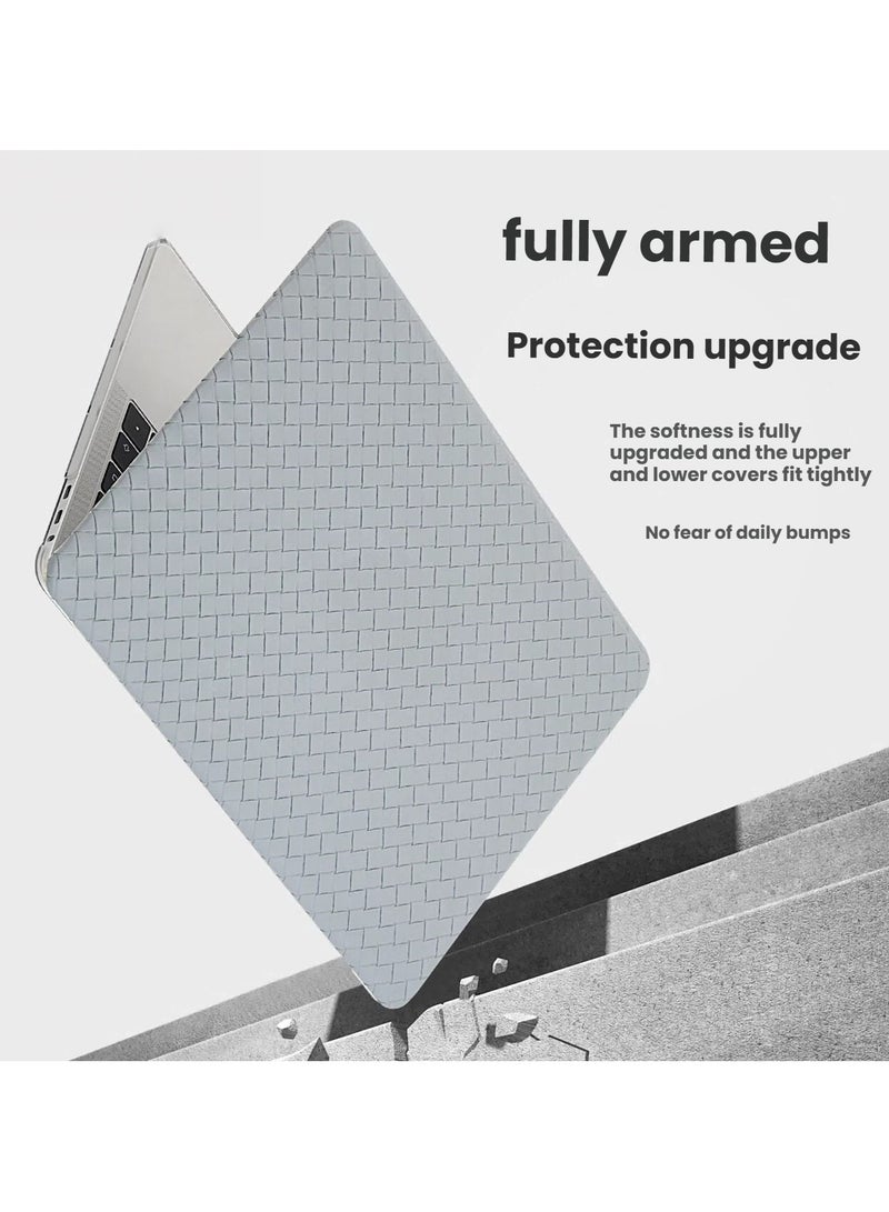 general Compatible with Huawei MateBook 14 (2024) Woven Texture Leather Case Laptop Cover Business-Grade Shockproof Shell Precision Cutout Protective Case - Image 2
