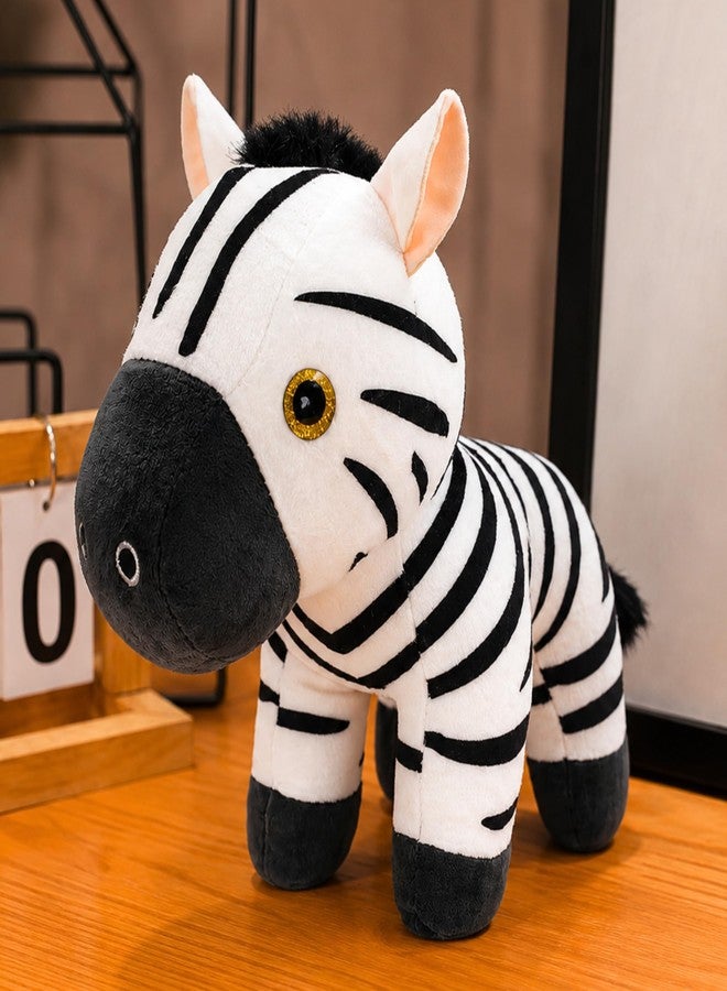 Tickles Cute Standing Zebra Soft Stuffed Plush Animal Toy for Kids Boys & Girls Birthday Gift (Size: 25 cm Color: Black & White) - Image 1