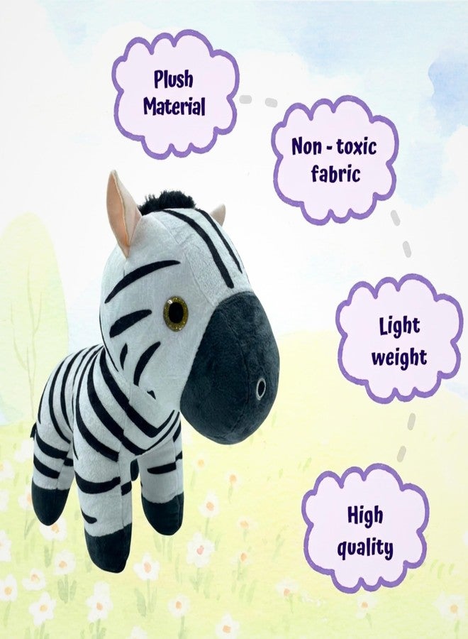 Tickles Cute Standing Zebra Soft Stuffed Plush Animal Toy for Kids Boys & Girls Birthday Gift (Size: 25 cm Color: Black & White) - Image 5