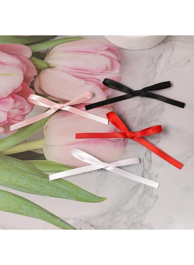 Belicia Belicia 10 pcs Premium Women's Bow Hair Clip, Long Tail Ribbon Small Ribbon Clips Ponytail Holder Bow Hair Clips Black Red Children's Claw Clips Girls Headdress|black color - Image 3