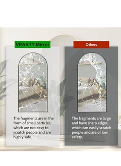 Vparty Arched Black Floor Mirror – 71"x32" Full-Length Mirror with Modern Arched Design, Stylish for Bedrooms, Living Rooms, and Hallways, Large Decorative Wall Mirror for Entryways and Dressing Rooms, Vertical Leaning or Wall-Mounted, Elegant Accent Mirror (180x80cm).  - Image 4