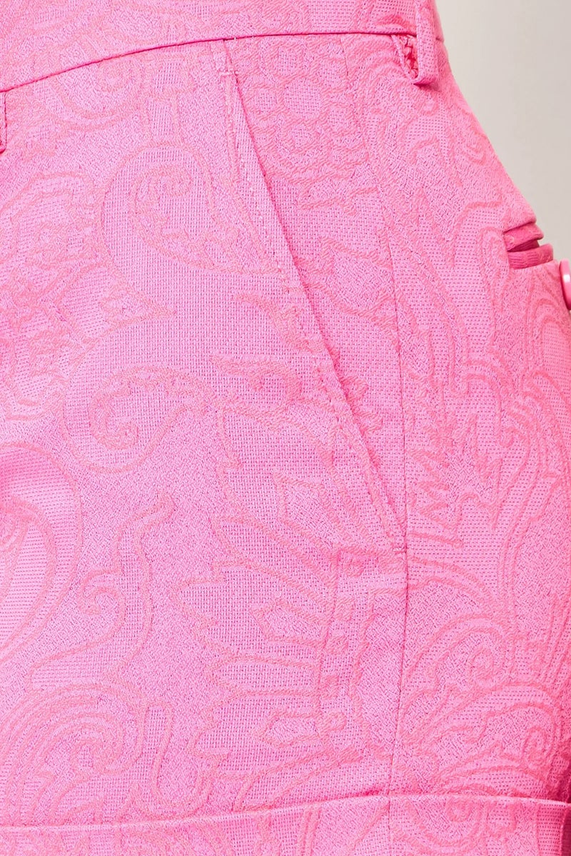 ETRO Women Textured Basic Shorts, Pink - Image 5
