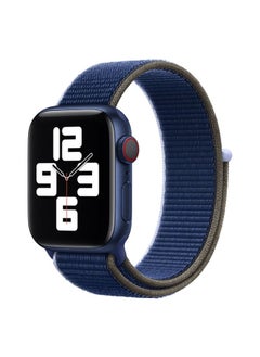 Replacement Strap Loop Type Sport Watch Band For Apple Watch Series 9&8&7 41mm / SE 3&SE 2&6&SE&5&4 40mm / 3&2&1 38mm Dark Sea Blue