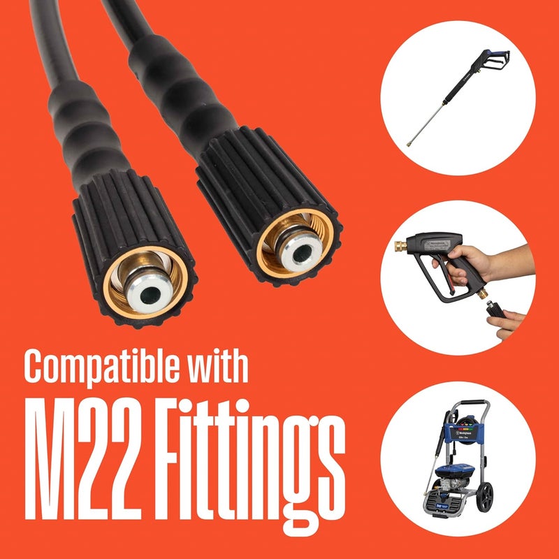 Westinghouse خرطوم غسيل ضغط مياه PVC بطول 50 قدم من ويستنجهاوس 3400 PSI كحد أقصى للغسالات الكهربائية والغازية - Image 3