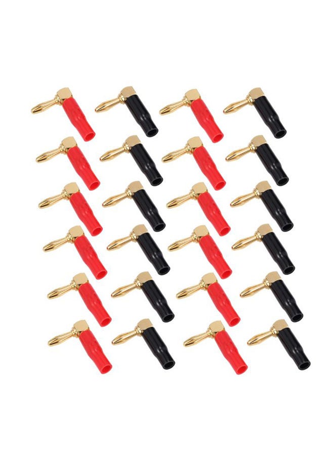 NIBEMINENT 24 K Plated Banana Cable Screw Plug Connector Black/Red  - Image 1