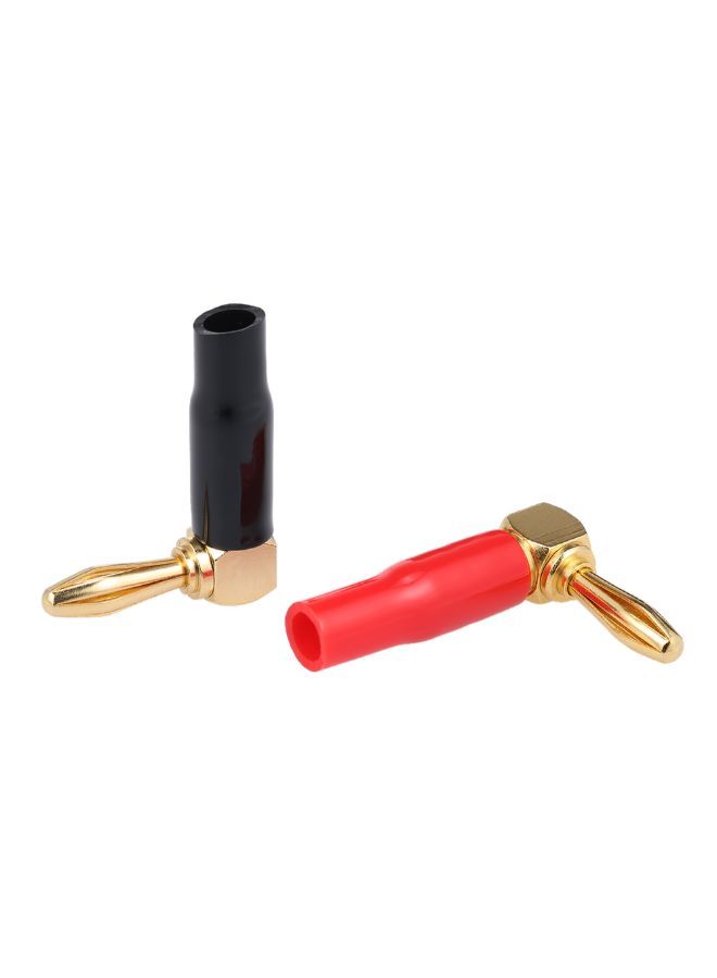 NIBEMINENT 24 K Plated Banana Cable Screw Plug Connector Black/Red  - Image 2