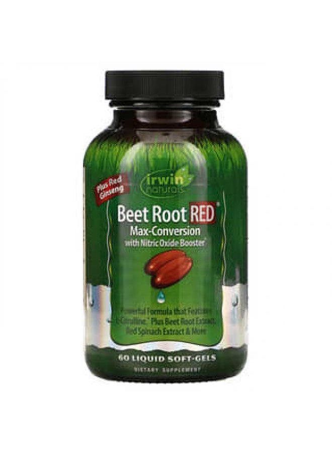 Irwin Naturals Irwin Naturals Beet Root RED Max-Conversion with Nitric Oxide Booster 60 Liquid Soft-Gels 