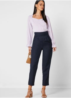 ELLA Pleat Detail Straight Pants  - Image 4