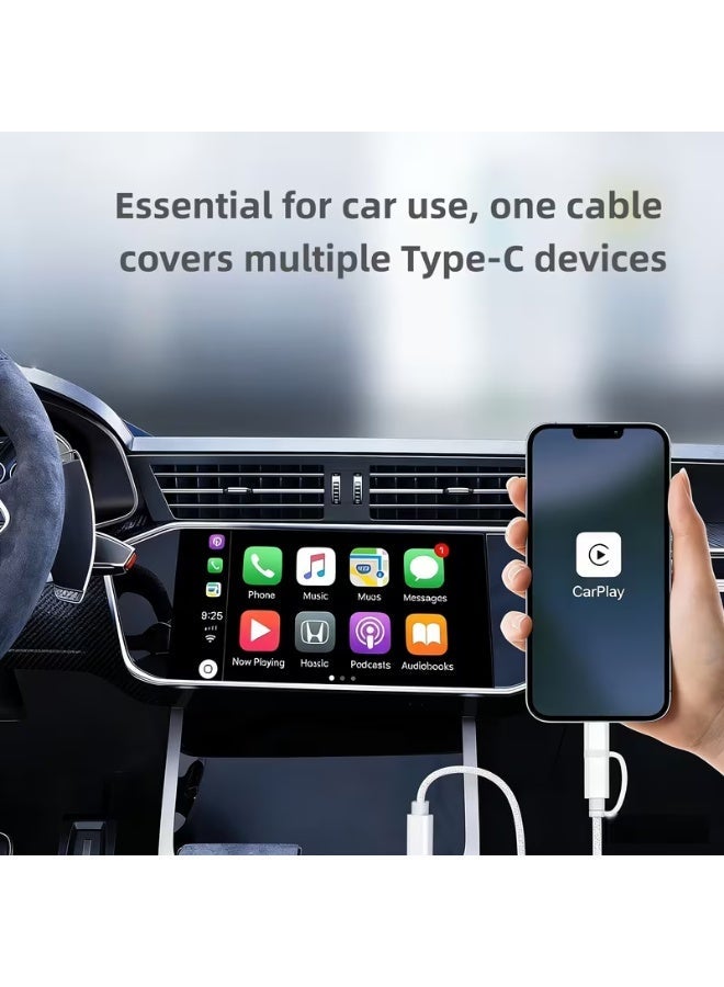 كابل شحن سريع 60 واط | USB-C إلى Type-C + Lightning | مضفر | منفذ مزدوج | توافق عالمي - Image 4