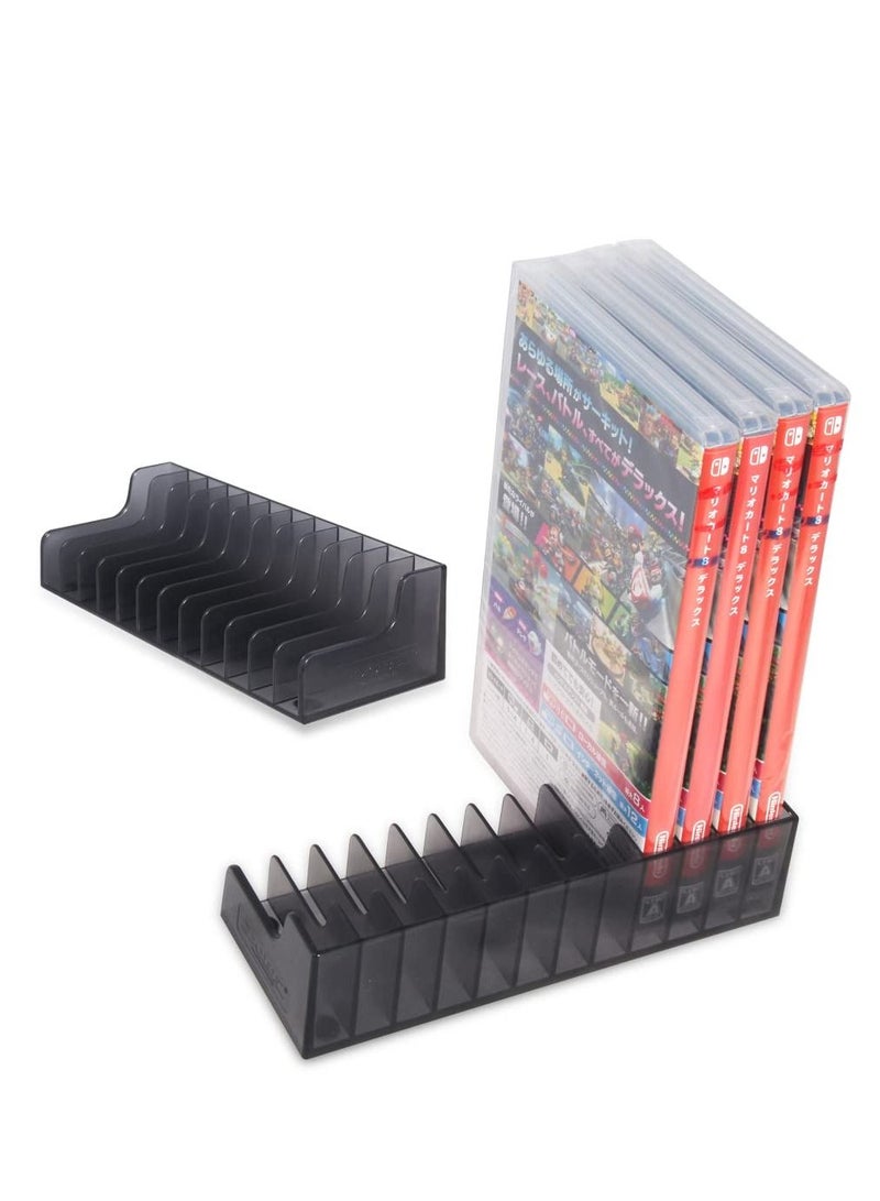 Game Card Storage Rack, Switch Card Holder Game Card Box for PS4 PS5 Game CD Case， Storage Stand Holder Bracket for  Video Game Holder Video Game Tower (NS 12 CDS, Black)  - Image 3