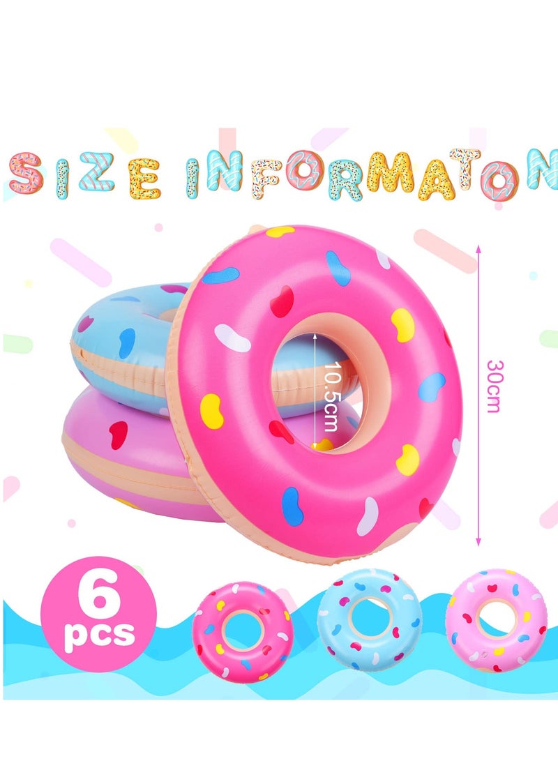 Excefore Kids Swim Rings for 4-6 Years Old, Donuts Pool Inflatable Floats, Doughnut Swimming Rings, Durable PVC Swimming Tube Water Fun Inflatable Pool Float, Party Toys Diameter 11.8inch 6PCS - Image 5