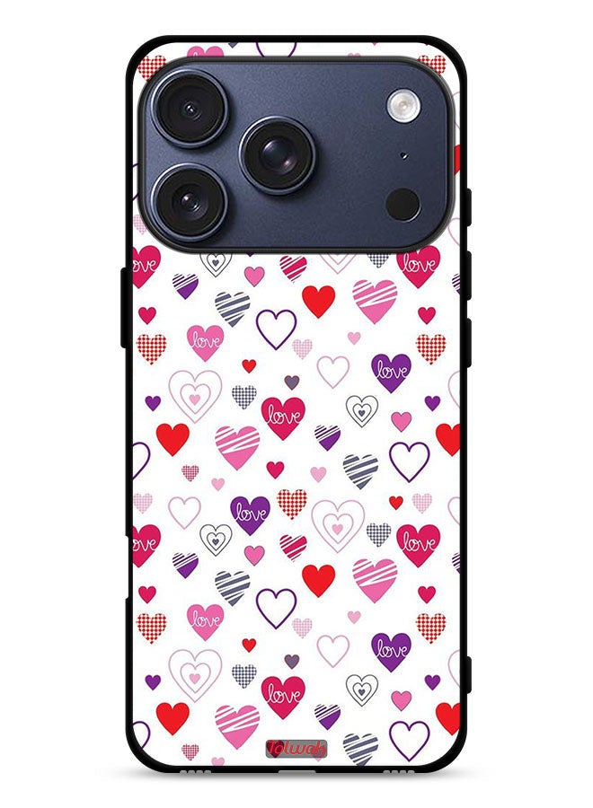 Tolwak Apple iPhone 17 Pro Protective Case Cover Hearts Doodle - Image 1