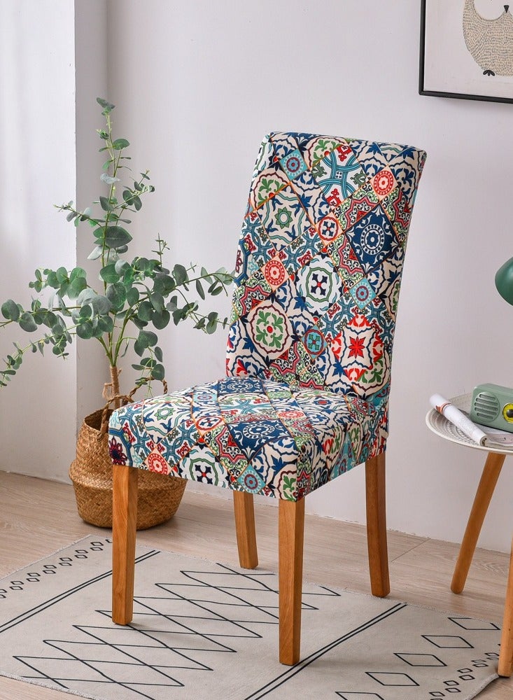 ميكسد 4 قطعة غطاء كرسي البوهيمي المطبوعة ، انفصال غطاء كرسي الطعام - Image 1