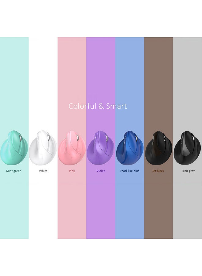 M618mini Wireless Mouse Ergonomic Vertical Optical Mouse RGB Light Dual Mode Mice 2.4GHz Wireless + BT 4.0 for PC Laptop(Iron Gray)