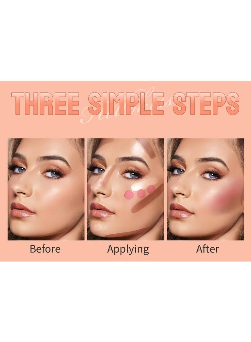 ZMDREAM 3PCS Contour Stick Set, 3-in-1 Cream Highlighter, Bronzer & Blush Sticks, Waterproof Long-Lasting Multi-Color Makeup Sticks, Easy to Blend for Natural Face Sculpting, Flawless Contouring & Highlighting - Image 4