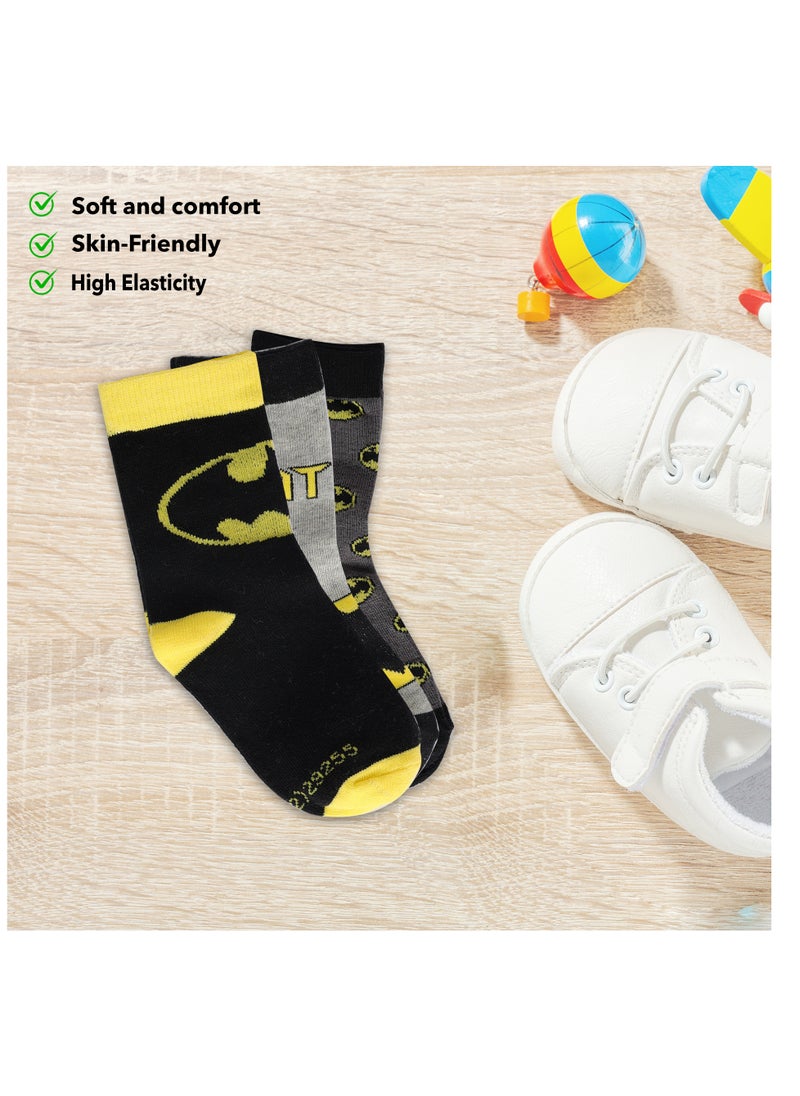 Warner Bros. Warner bros Batman Socks, Ankle Crew Socks for Kids (2 to 4 Years), Pack of 3 socks  - Image 2