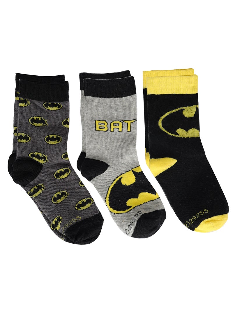 Warner Bros. Warner bros Batman Socks, Ankle Crew Socks for Kids (2 to 4 Years), Pack of 3 socks  - Image 3