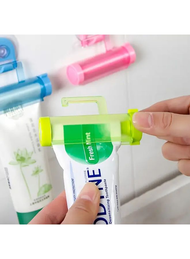 1pc Pink Manual Lazy Cartoon Toothpaste Squeezer With Rolling Bracket Convenient Home Daily Use - Image 2