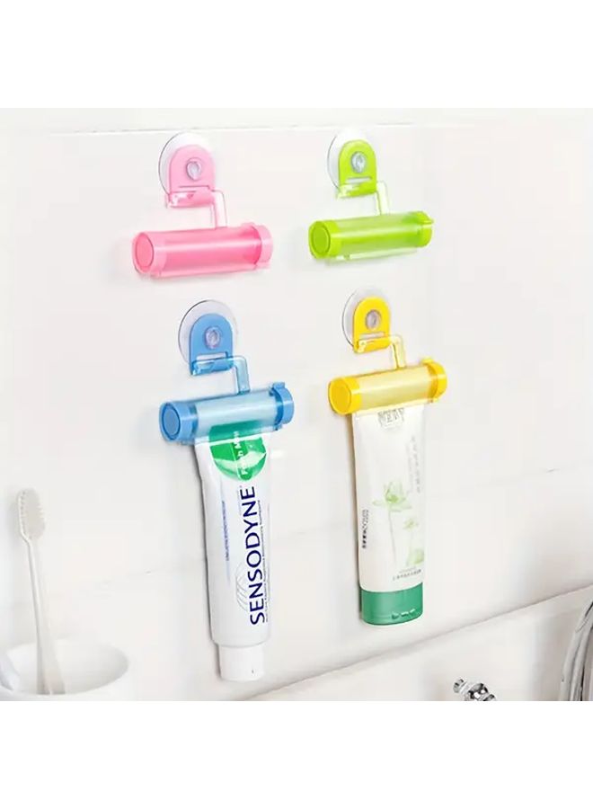 1pc Pink Manual Lazy Cartoon Toothpaste Squeezer With Rolling Bracket Convenient Home Daily Use - Image 3