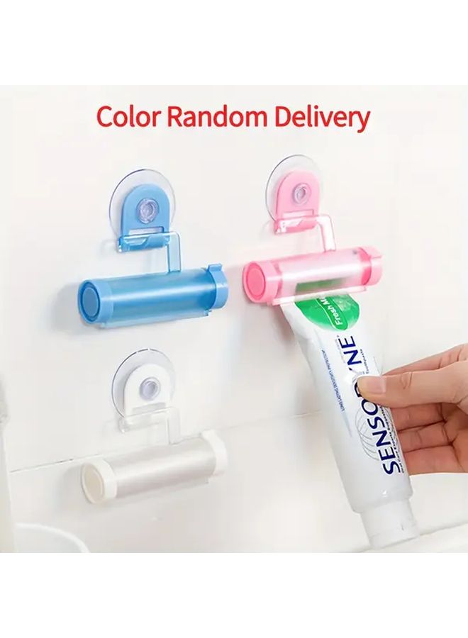 1pc Pink Manual Lazy Cartoon Toothpaste Squeezer With Rolling Bracket Convenient Home Daily Use - Image 1