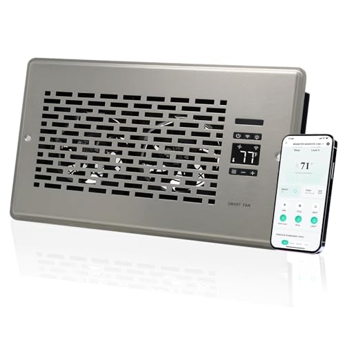SANYCASA Register Booster Fan for 6" x 10" Register Holes, Quiet Vent Fan Booster with Intelligent Thermostat, Improves Heating Cooling, App Control, 10-Speeds, Manhattan Smart Register Vent, SN - Image 1