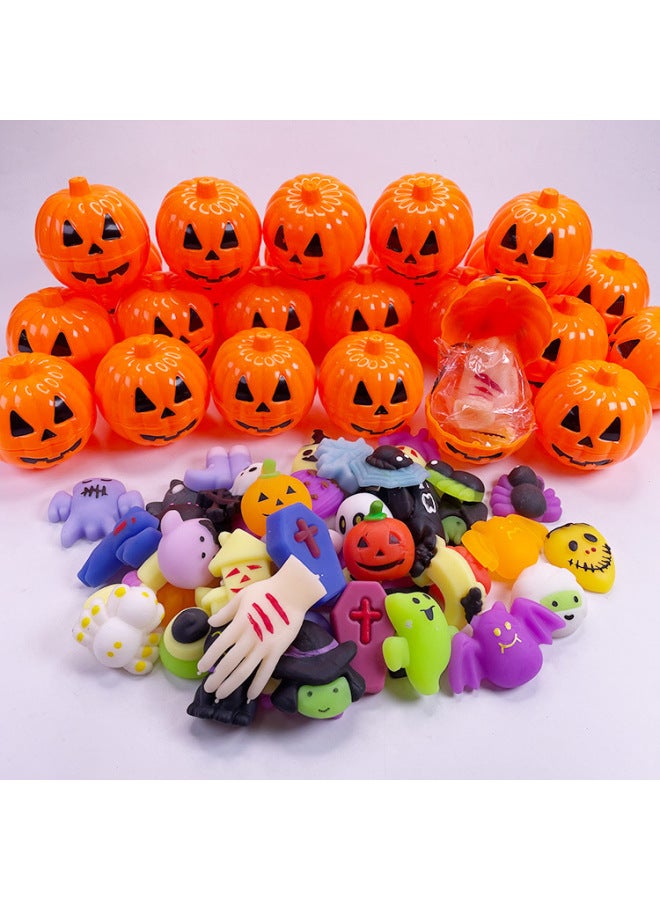 Cross Border Halloween Pinch Fun Toy Trick Mini Pumpkin Bucket Decompression Party Gift Set Blind Box Toy-Color:C [bagged, 24 Pumpkins +48 Pinching Music]] - Image 3