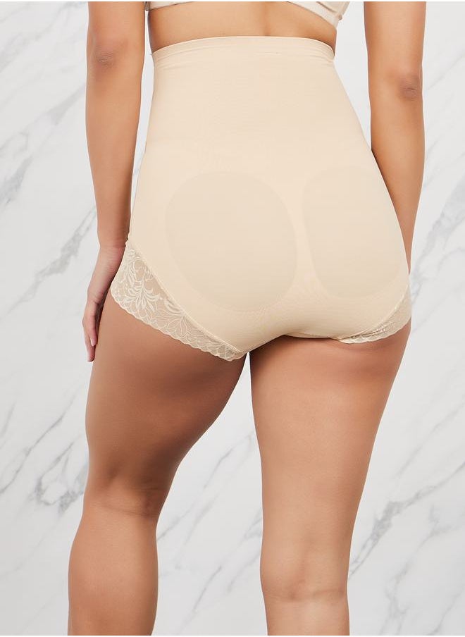 Styli - Lace Trim Smooth High Waist Shapewear - Image 1
