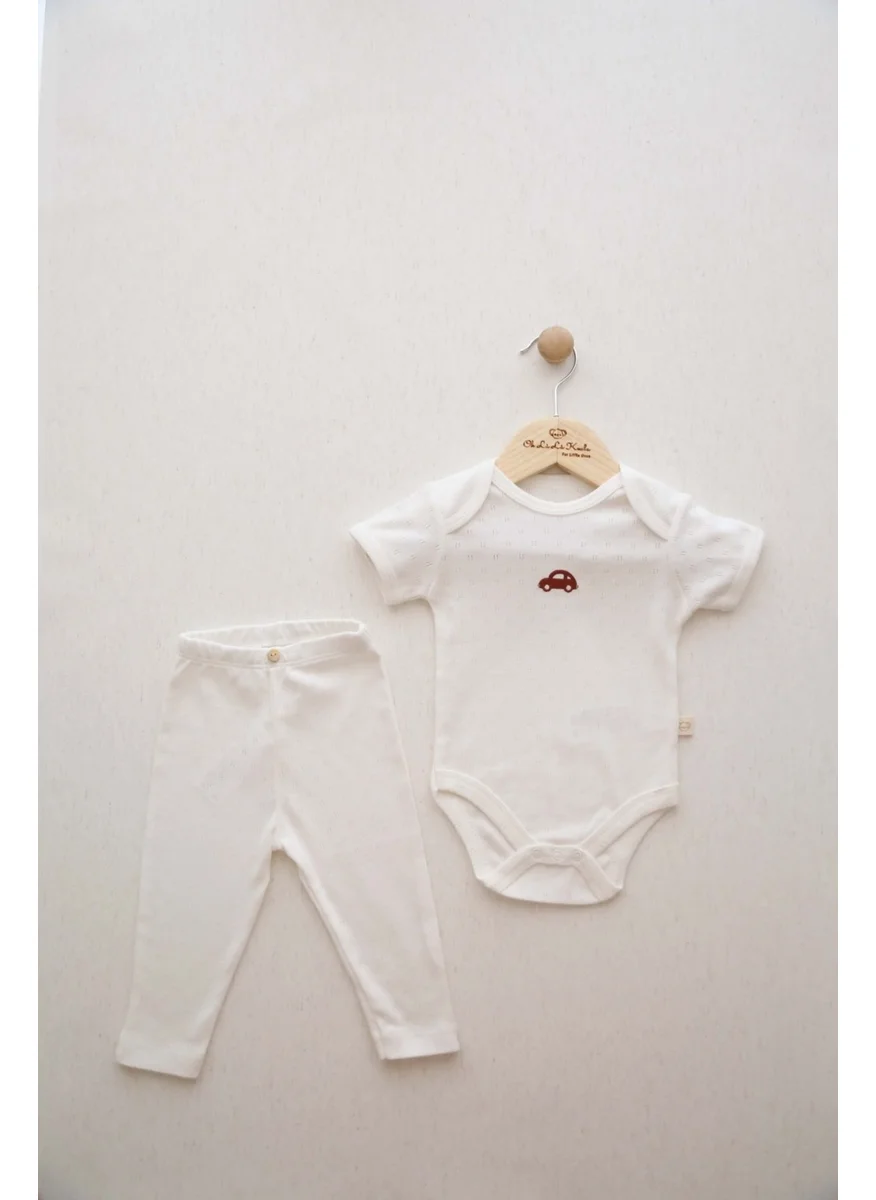 Ohlala Koala Car Embroidered Body - Tights Set
