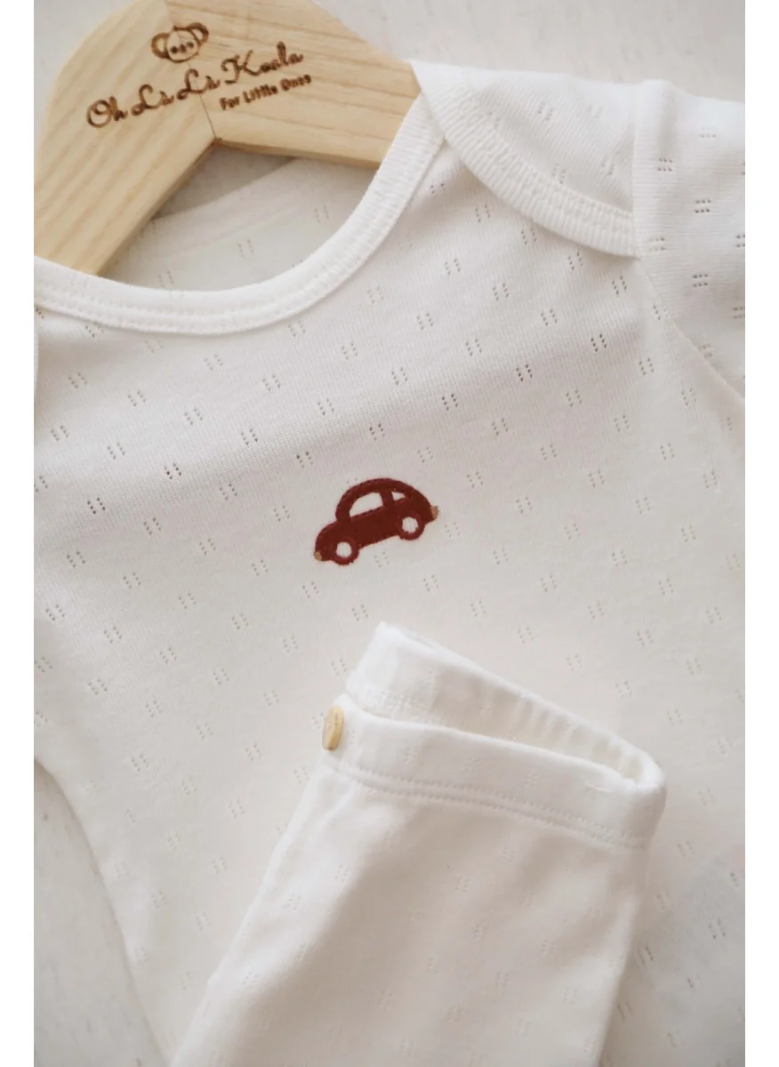 Ohlala Koala Car Embroidered Body - Tights Set