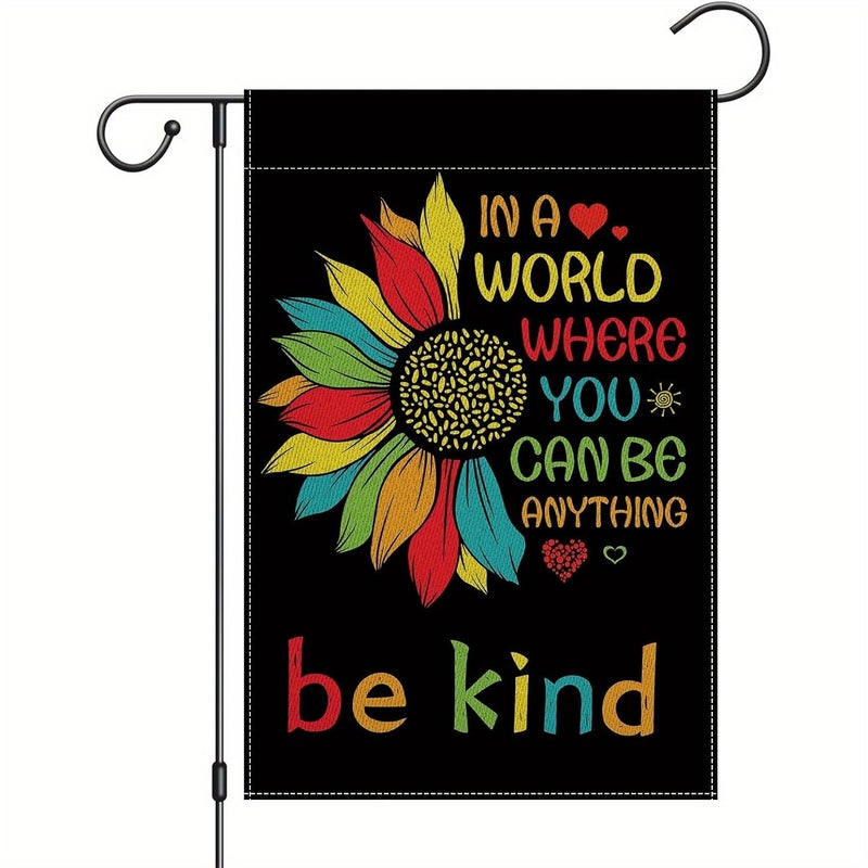 Be Kind Garden Flag Double Sided 12x18 Inch Welcome Peace Sign Yard Decoration For Farmhouse Outdoor Home Decor - Image 1
