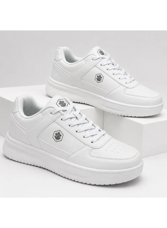 لامبرجاك Lumberjack Men's White Casual Sneakers | Lightweight Lace-Up Walking Shoes | Comfortable Everyday Fashion Shoes | Low-Top Lifestyle Sneakers