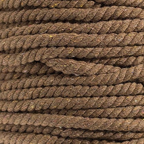Craft County Super Soft 3 Strand Twisted Cotton Rope Brown 14 Inch x 25 Feet - Image 1