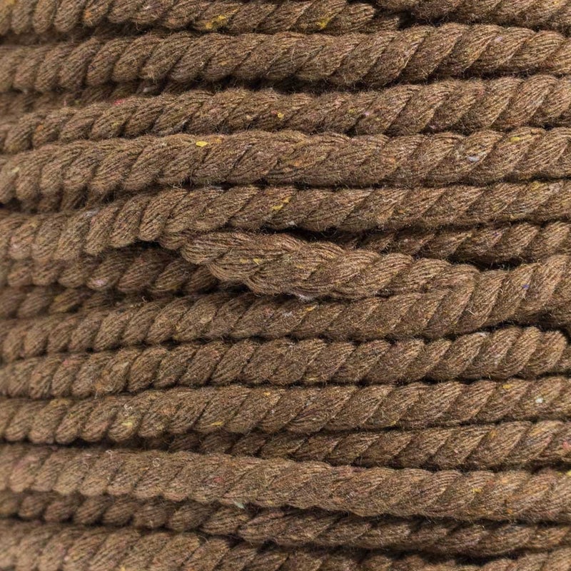 Craft County Super Soft 3 Strand Twisted Cotton Rope Brown 14 Inch x 25 Feet - Image 2
