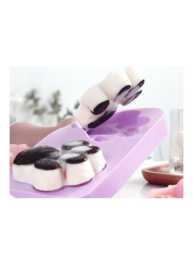 NIBEMINENT - 3-Piece Cat Paw Footprint Homemade Ice Cream Maker Tray Mould Pink/White/Brown - Image 1