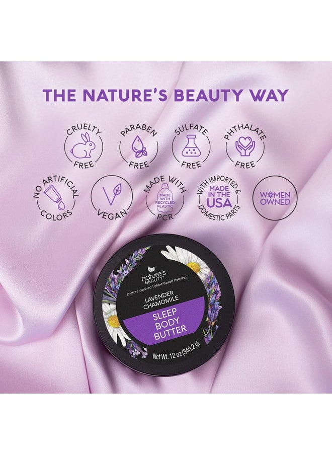 Nature's Beauty Lavender Chamomile Sleep Body Butter Multipack Sleep Well Luxury Rich Moisturizer Relax + Calm Your Skin Made Wshea Butter Jojoba + Moringa Seed Oils 12 Oz (2 Pack)  - Image 5