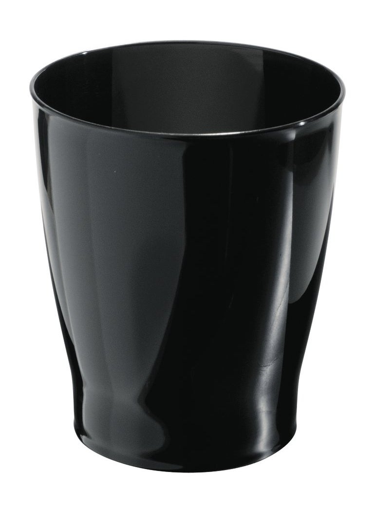InterDesign iDesign 19942 Franklin Plastic Wastebasket, Trash Can for Bathroom, Bedroom, Kitchen, Home Office, Dorm, College, 8" x 8" x 9.1", Black  - Image 1