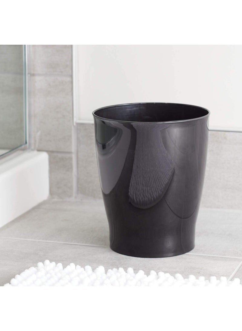 InterDesign iDesign 19942 Franklin Plastic Wastebasket, Trash Can for Bathroom, Bedroom, Kitchen, Home Office, Dorm, College, 8" x 8" x 9.1", Black  - Image 2
