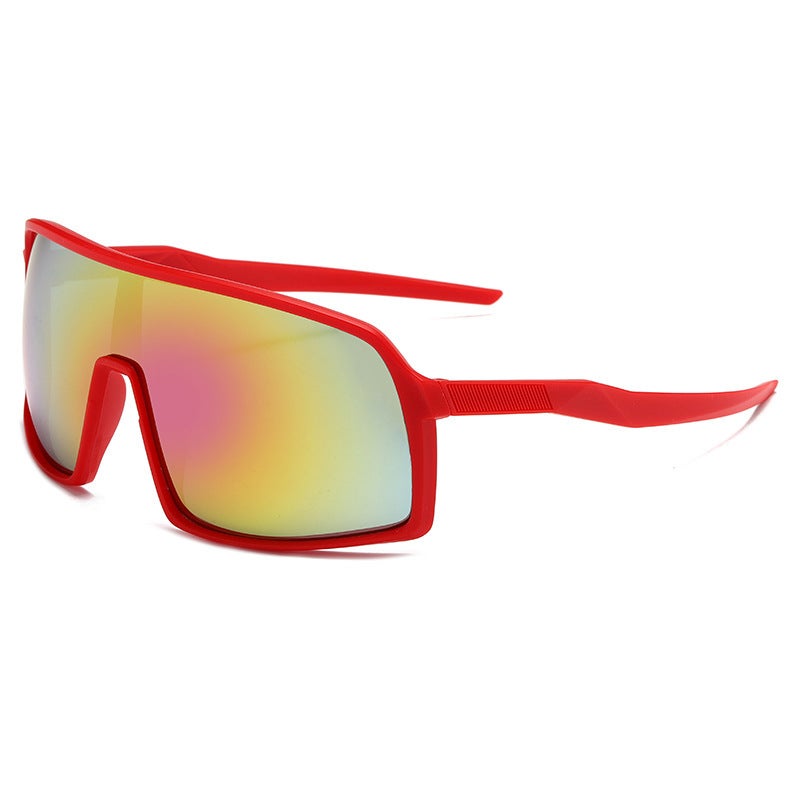 Generic Square Photochromic Sunglasses Unisex Red frame colorful film 