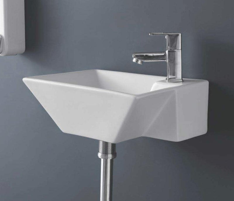 Nexa Bathware Ceramic Wall Hung Basin Luxurious Wash basin Table Top Bathroom Sink Wash Basin Super White Colour With Glossy Finishing 15 x 11 x 5 INCH - Image 2