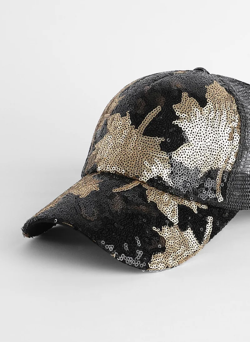 Haute Sauce Abstract Sequin Baseball Cap