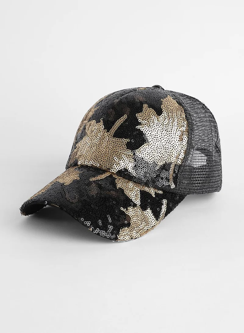 Haute Sauce Abstract Sequin Baseball Cap