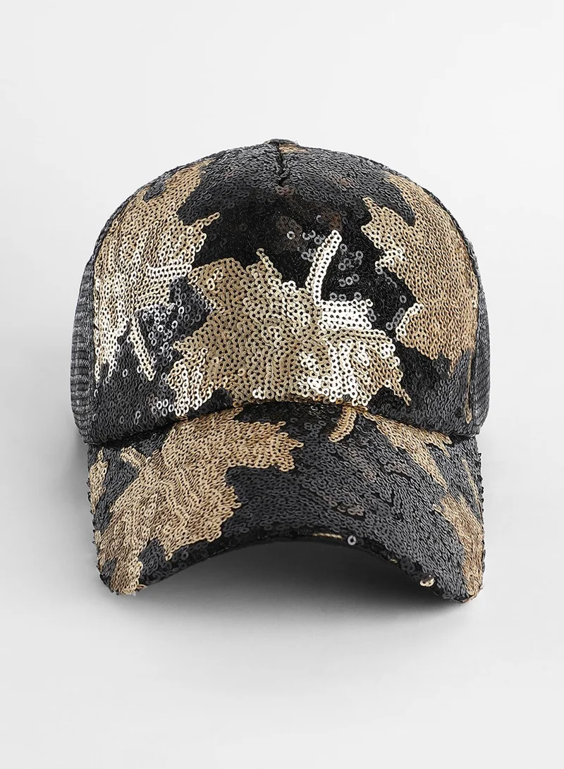 Haute Sauce Abstract Sequin Baseball Cap